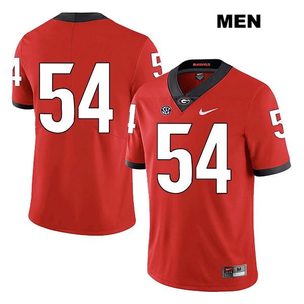 Georgia Bulldogs Men's Justin Shaffer #54 NCAA No Name Legend Authentic Red Nike Stitched College Football Jersey UXC2756NW